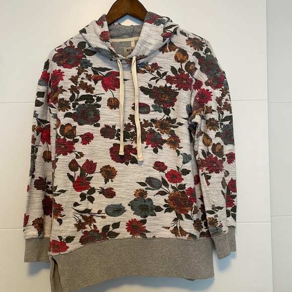 Burton Tops - Burton floral & gray pullover hoodie size small